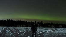 Северное сияние у Ладожского озера