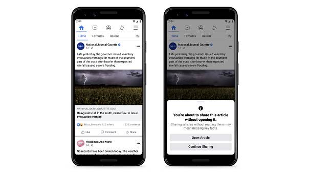 Facebook попросит пользователей читать статьи перед репостом